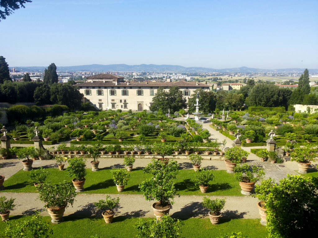 italian garden at villa di castello