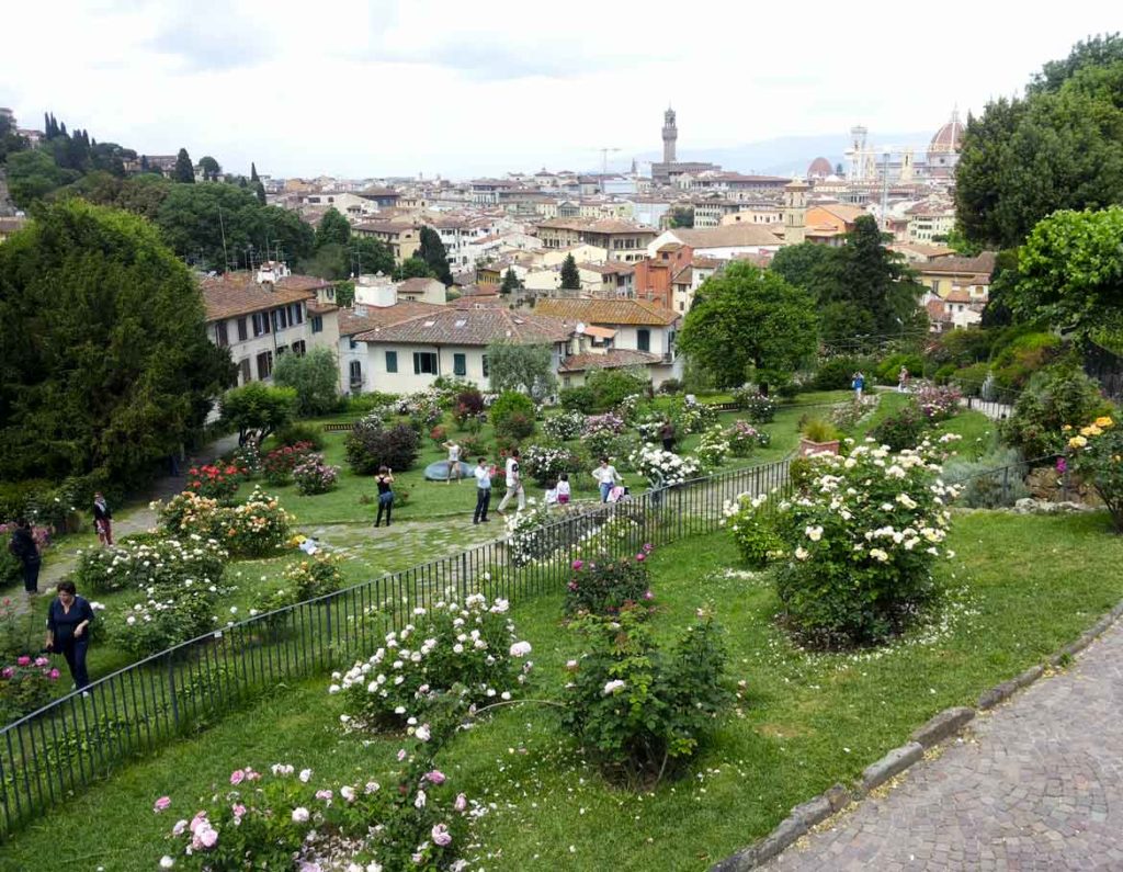 view of florence from the garden