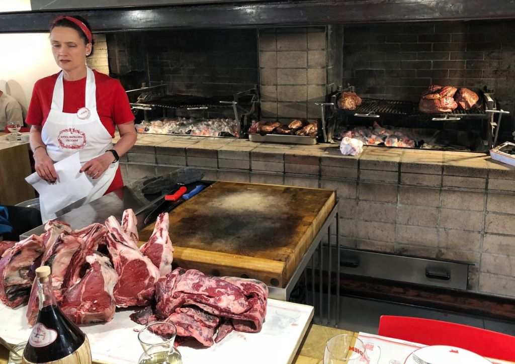 Meat griller at Dario Cecchini's restaurant