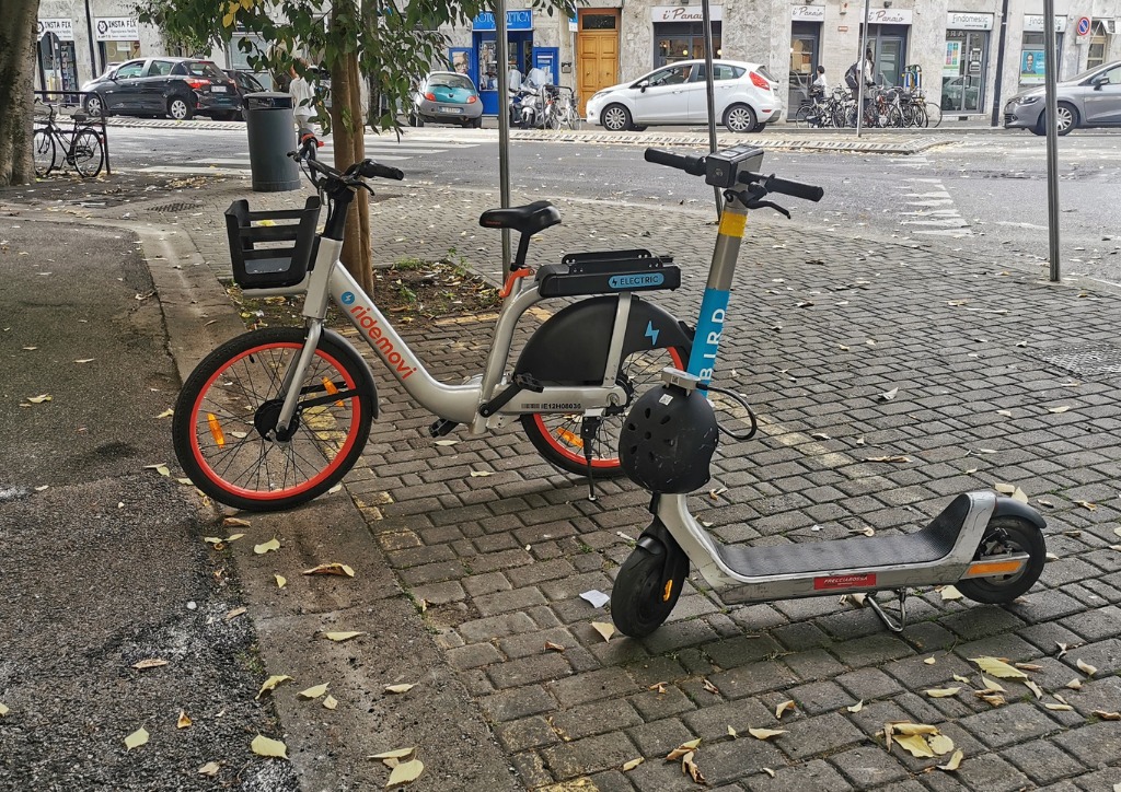 shared e-bike and electric scooter