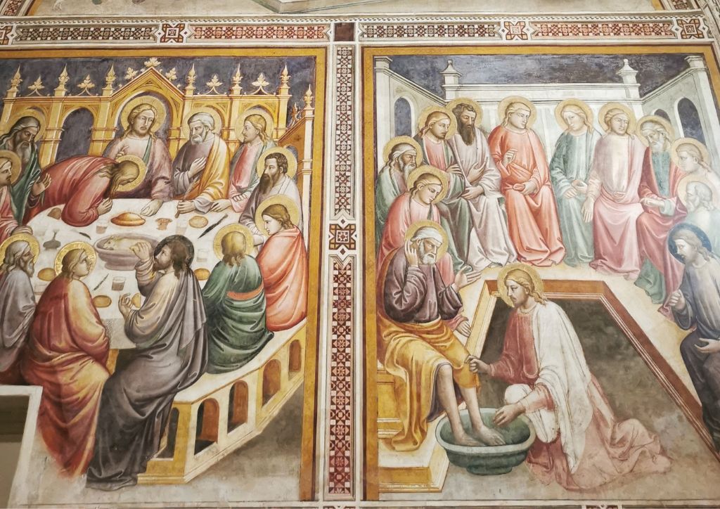medieval frescos in the ancient pharmacy of santa maria novella in Florence