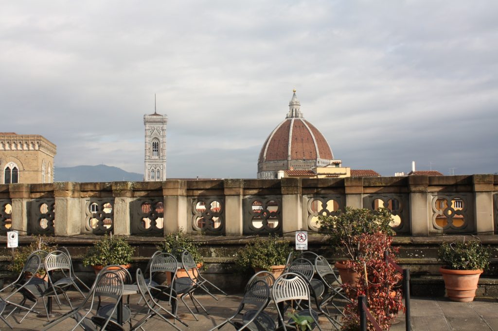 view from the cafeteria of the Uffizi