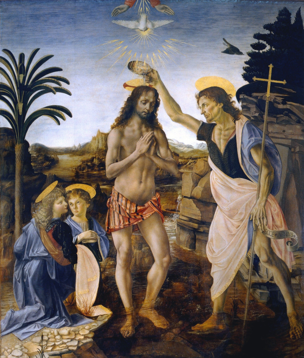 the Baptism of Christ by Leonardo da Vinci