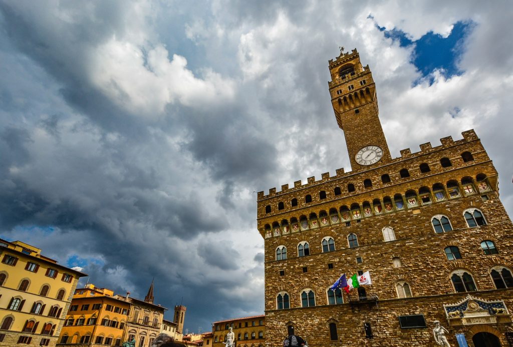 Exterior of palazzo vecchio in Florence, Italy