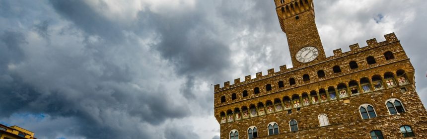 Exterior of palazzo vecchio in Florence, Italy