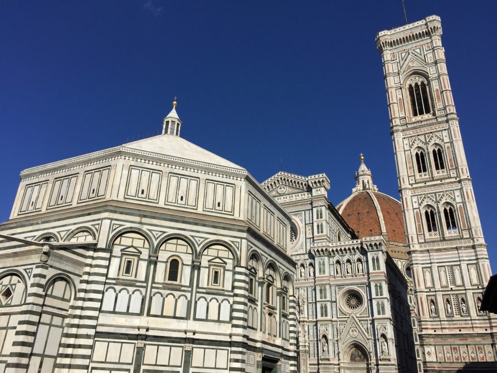 duomo of Florence with Giotto's bell tower and the Baptistery