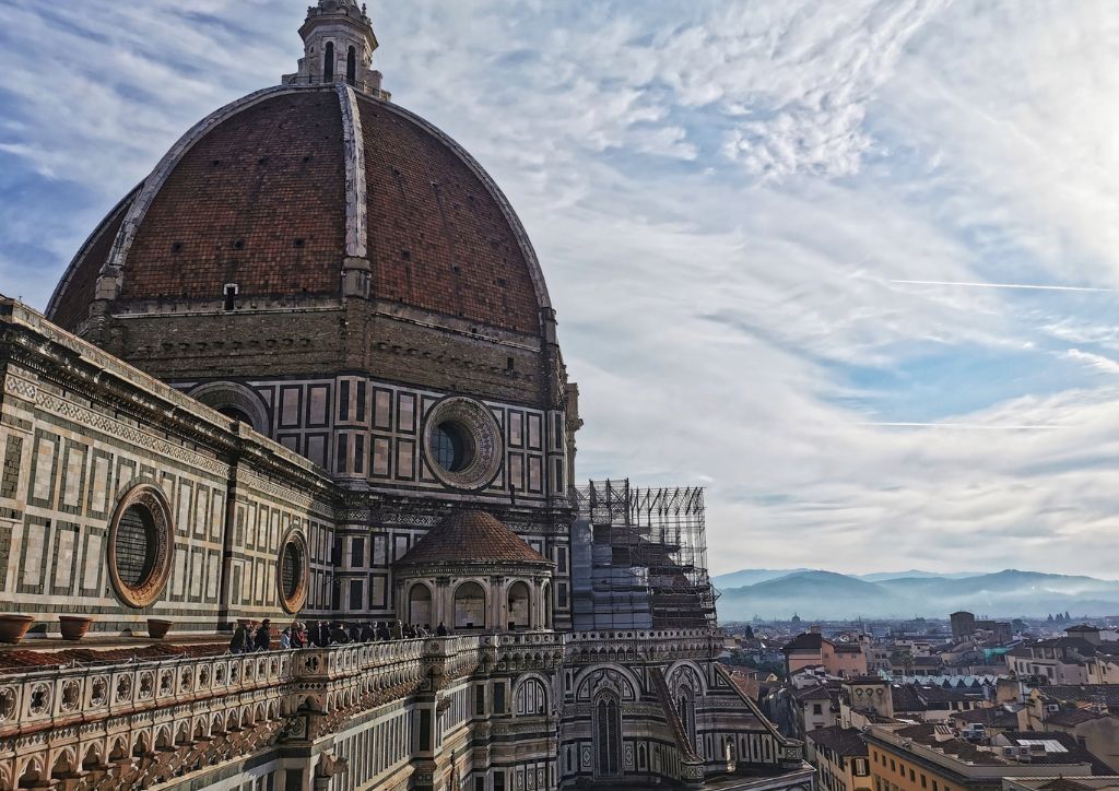 view of Brunelleschi's dome seen from the bell tower