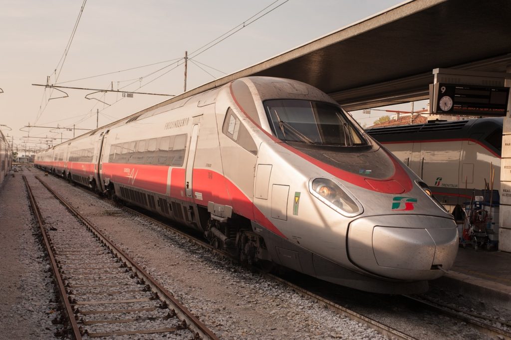 high speed train from Florence to Rome, in Italy