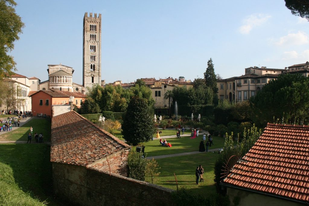 the walls of Lucca and one of its towers