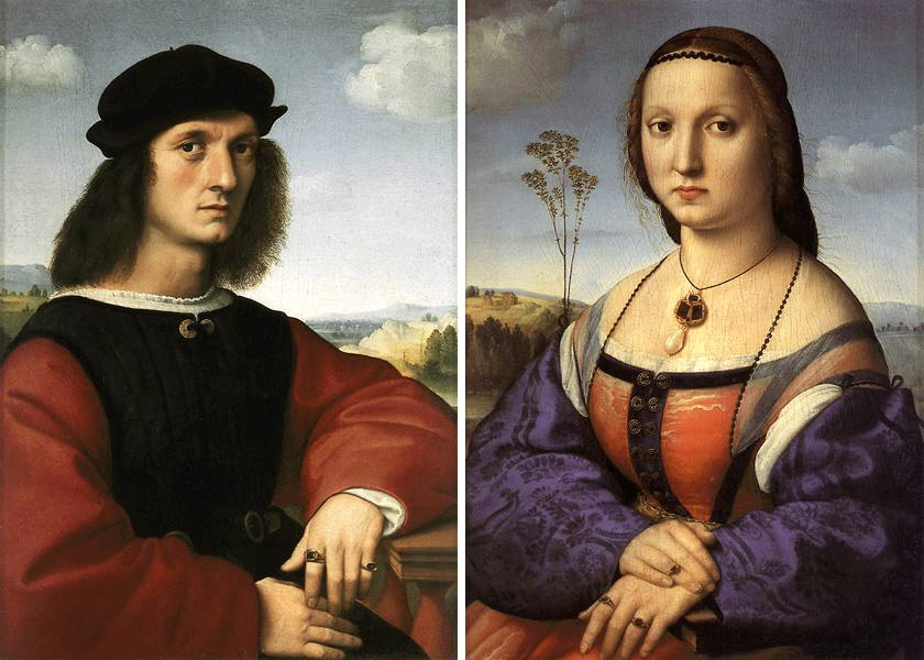 Portraits of Agnolo Doni and Maddalena Strozzi by Raffaello