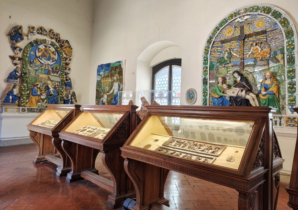 artowrks by Della Robbia in a room of the Bargello Museum in Florence