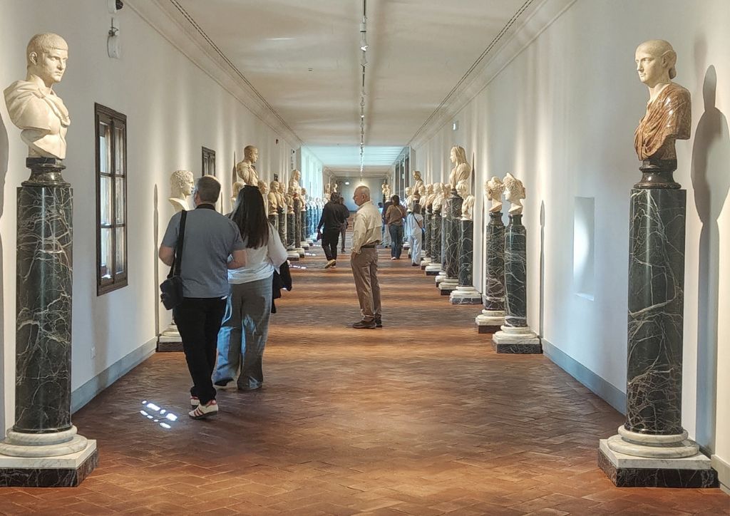 Inside view of the Vasari corridor in Florence