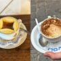 two different kinds of affogato with coffee and gelato