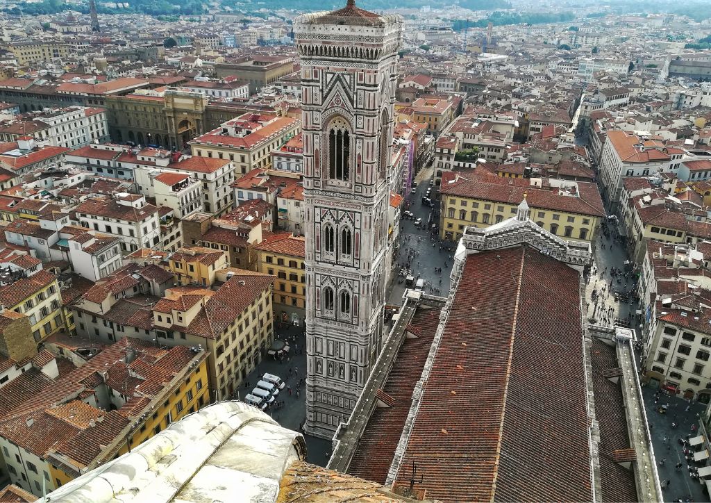 view from the dome of the Cathedral during a day in Florence